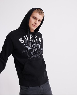 Superdry Blueprint Férfi Kapucnis Pulóver Fekete | TQGSP5763